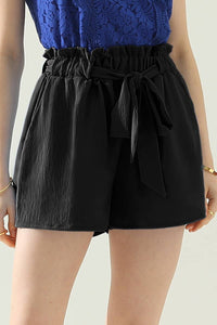 London Paperbag Waist Shorts | Black