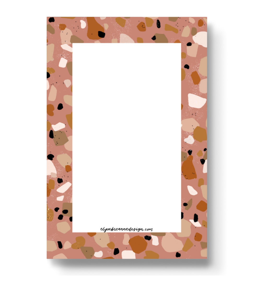 Pale Red Terrazzo Notepad, 4x6 in.