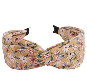 Knotted Headband - Pale Mustard Floral