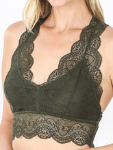 Load image into Gallery viewer, Hourglass back Bralette - Dark Olive