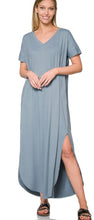 Load image into Gallery viewer, Comfy Girl Tee Dress | Slate Blue