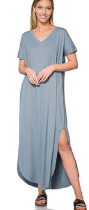 Comfy Girl Tee Dress | Slate Blue