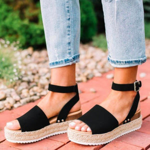 Comfy Girl Summer Sandals | Black